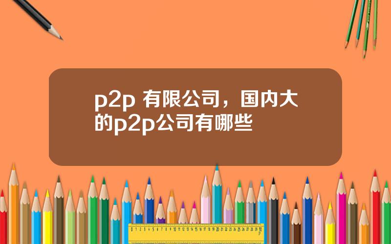 p2p 有限公司，国内大的p2p公司有哪些